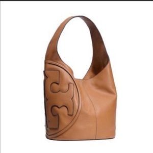 Tory Burch large T hobo beige